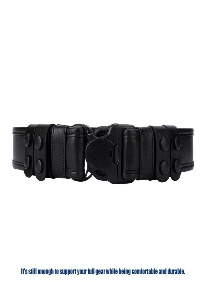 Dotacty Plain Black Police Duty Belts Law Enforcement Sheriff Security Work 2" Outer Belt w/Loop Lining Tri-Release Buckle 4 Keepers S - Image 3